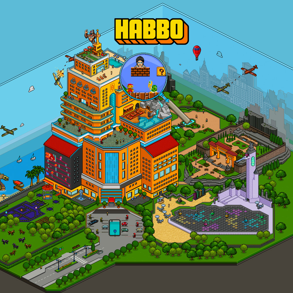 Habbo Hotelin pikselitaidemaailma ja hahmot